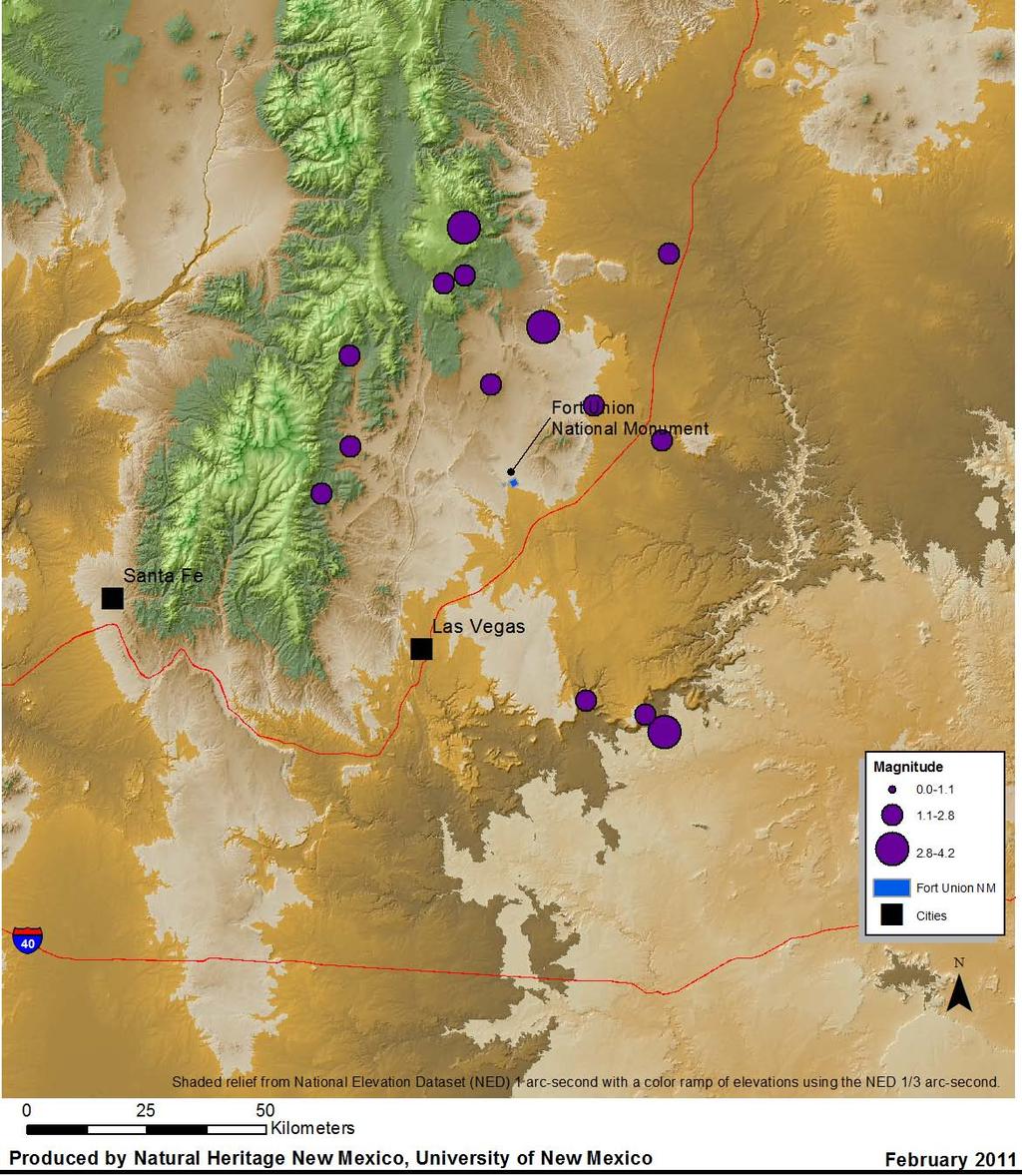 Figure 3-3. Earthquakes detected within 0.