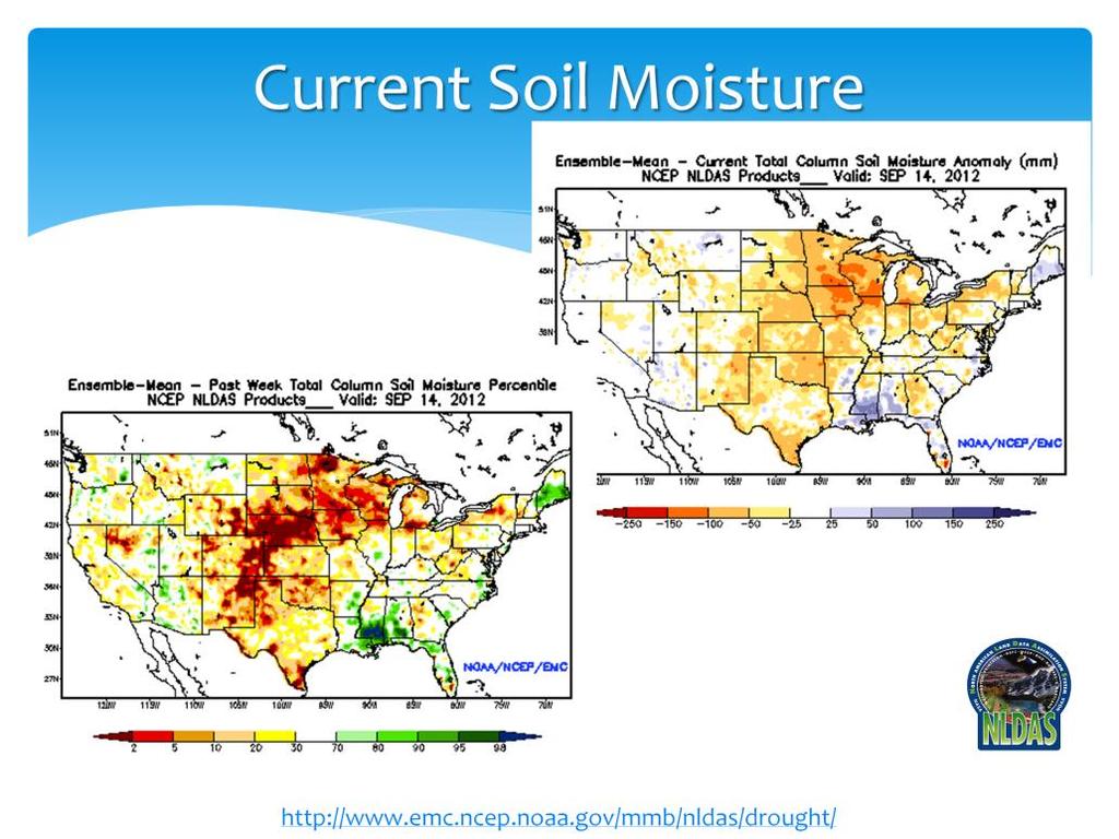 Soil moisture recovery associated with the recent precipitation.