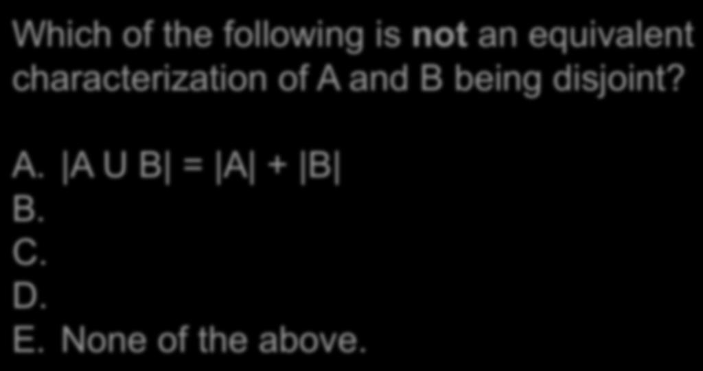 following is not an equivalent characterization of A