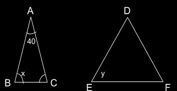 3) Look at the 2 triangles below. The triangle ABC is isosceles.