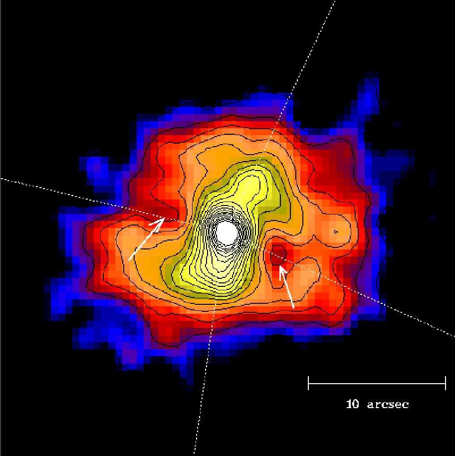Gas in Groups and Clusters 9 Figure 7. CHANDRA image of the central part of the cluster RBS797 (from Schindler et al. 2001).
