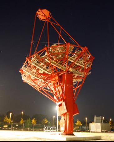 Medium Size Telescope Optimized for 100 GeV - 10 TeV Range 12 m diameter 100 m2 dish area 16 m focal length 1.