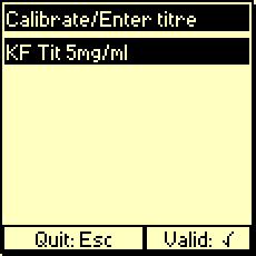 Calibrate your reagent KF Reagent calibration Form no. 3 Select reagent. Enter Reagent window.
