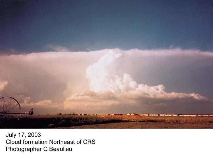 February 2004 SRC Climatological Reference Station Annual Summary, 2003 CLIMATE REFERENCE STATION HISTORY Cloud formation looking NE from CRS, July 2003.