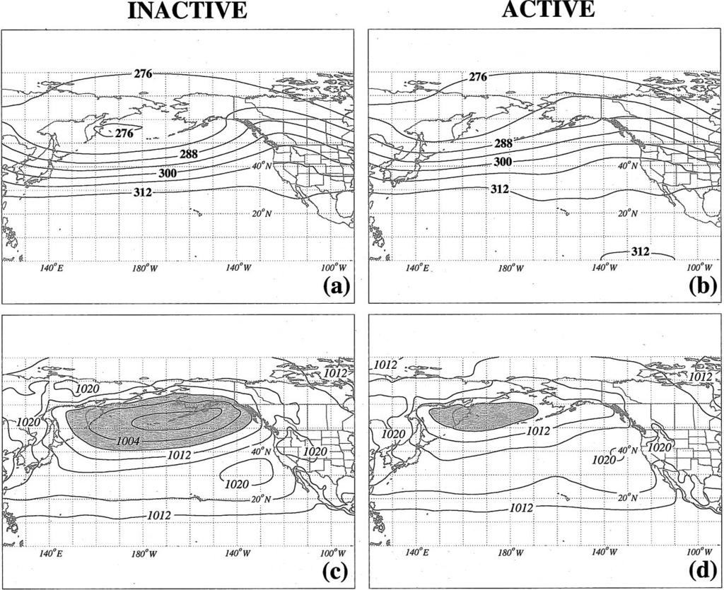 1818 MONTHLY WEATHER REVIEW VOLUME 132 FIG. 4. (a) Composite 700-hPa geopotential height for inactive subtropical cyclogenesis periods.