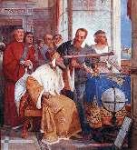 Galileo Galilei explains to the Doge of Venice how to use his telescope