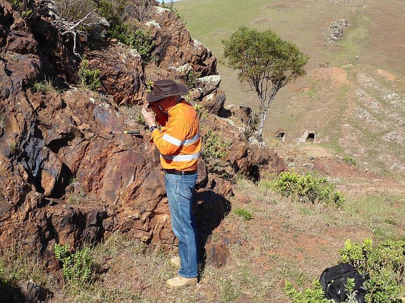 Figure 2 Example of historic copper-gold workings at Zone A, Mt Rhine Zone B strikes north-south and extends over 1.