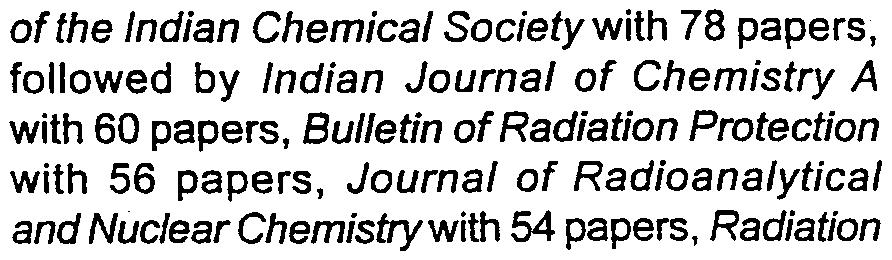 radiation chemistry, radiochemistry and nuclear chemistry (5 38). 4.