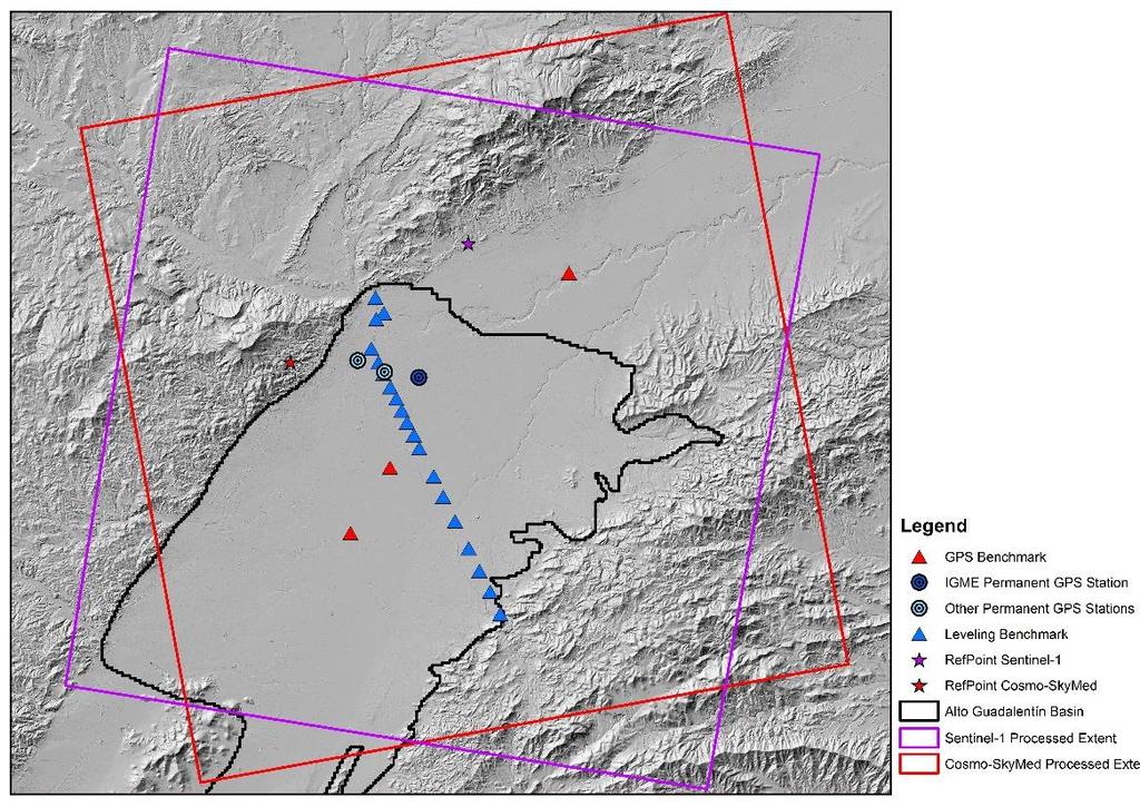 Developing a subsidence monitoring network New permanent GPS station. Processing of new SAR images over the basin. Sentinel-1A/B new constellation allow to continue monitoring from 2014.
