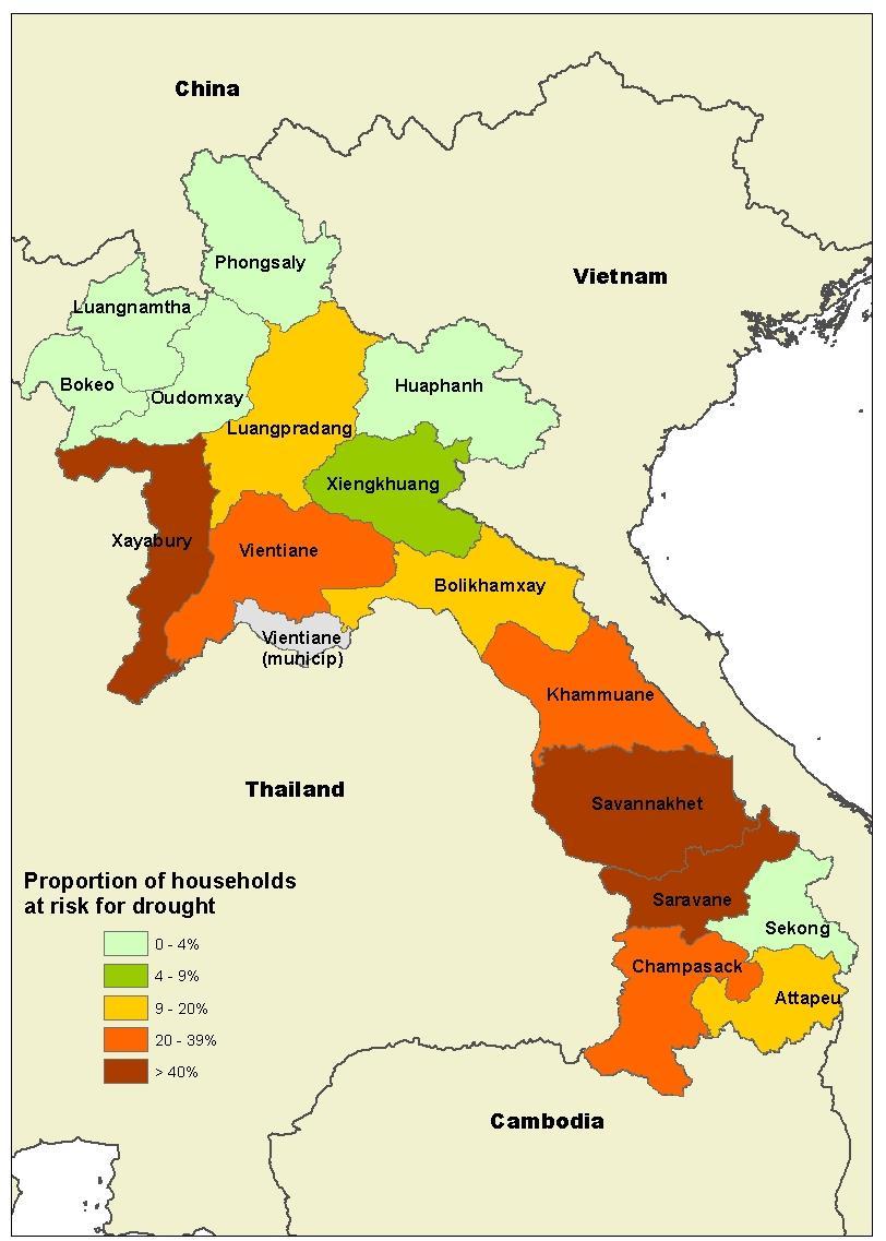 Drought Vulnerability Map (WFP) A household's vulnerability to drought is proportional to the
