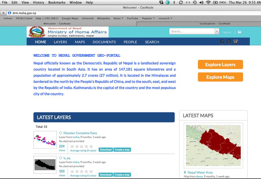 Geo-Portal Implemented at