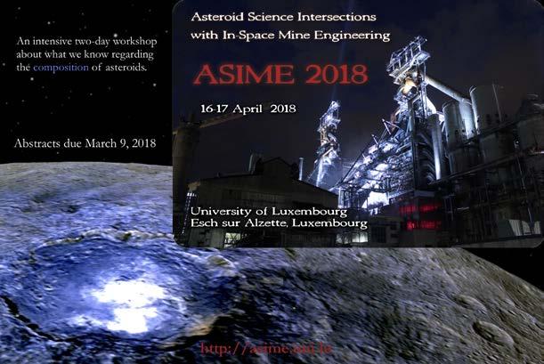 Next ASIME Apr 16-17, 2018, @ Univ of Luxembourg