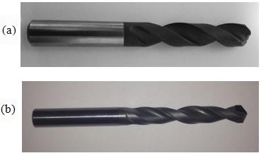 in the experiment as shown in Figure 4.5, while Table 4.1 shows the geometric parameters of the drill bits. Figure 4.5: (a) PCD twist drill bit (b) Diamond coated double point drill bit. Table 4.1: Geometric parameters of the drill bits.