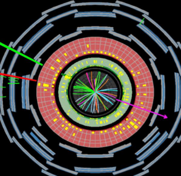 Particle identification (at ATLAS and CMS) Neutrino (E miss T ) No signal in any subdetector