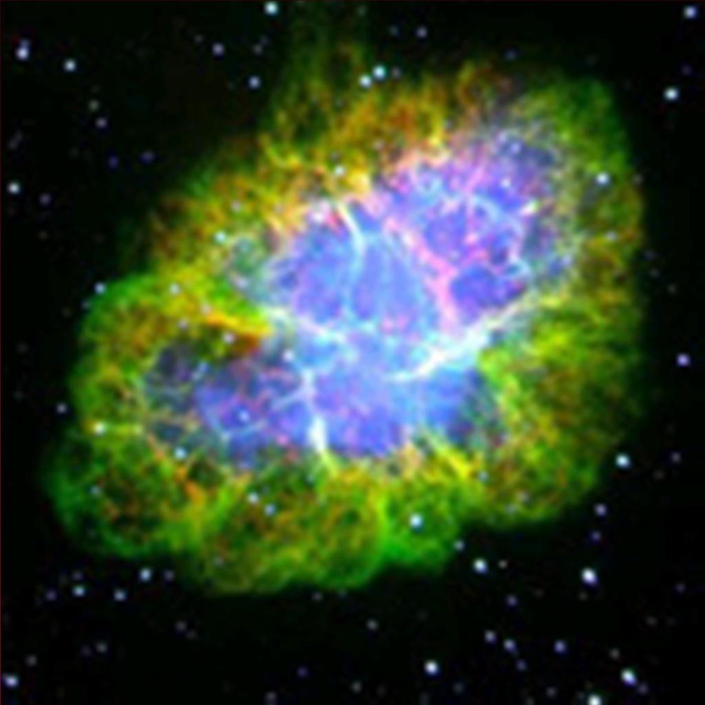 Electrons are pushed into protons making neutrons and a flood of neutrinos. It goes boom!!!!... A supernovae!