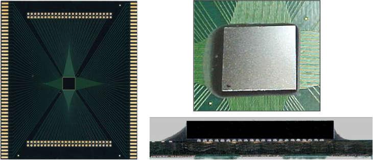 Figure 4.2: Test Board and Assembled FC400 Test Chip Figure 4.