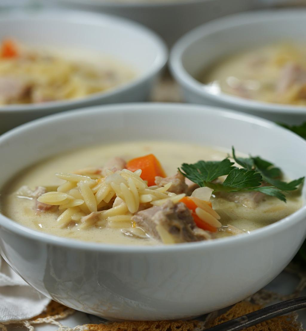 Lemon Orzo Chicken Soup Lemon Orzo Chicken Soup This creamy lemon chicken soup is a great variation from your ordinary chicken soup. It s savory and so delicious!