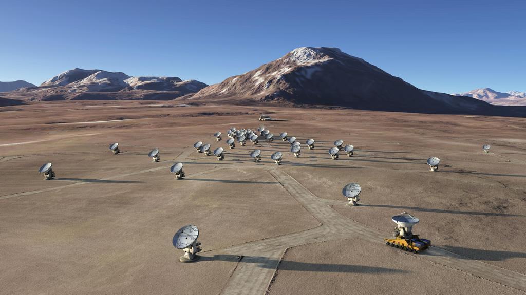 Atacama Large Millimetre Array ALMA is an array of sixty-six 12 m telescopes and seven smaller telescopes optimised