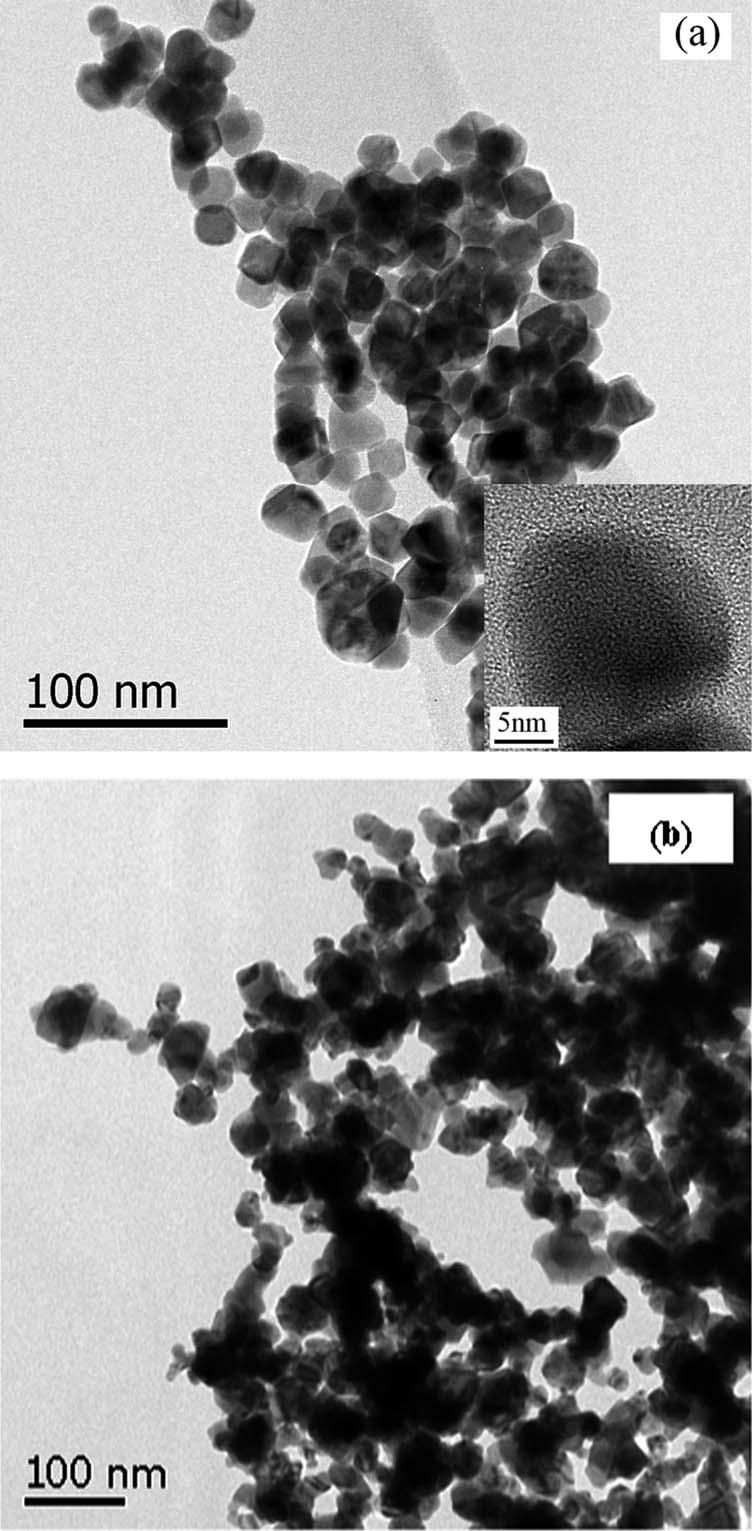 Journal of Materials Chemistry A Paper Fig. 5 TEM images of monometallic Pd nanoparticles in the presence of CTAC (a) and with no structure-directing agent (b).