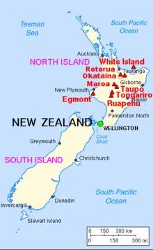 5. Study the map below. a. Describe the distribution of volcanoes in New Zealand.... b. Read the passage below. (1 mark) Ruapehu is the largest active volcano in New Zealand.