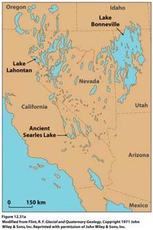 Lakes that formed in the western U.S.