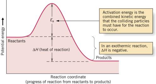 Activation energies can be large, so only a small fraction of the well-orientated, colliding molecules have it.