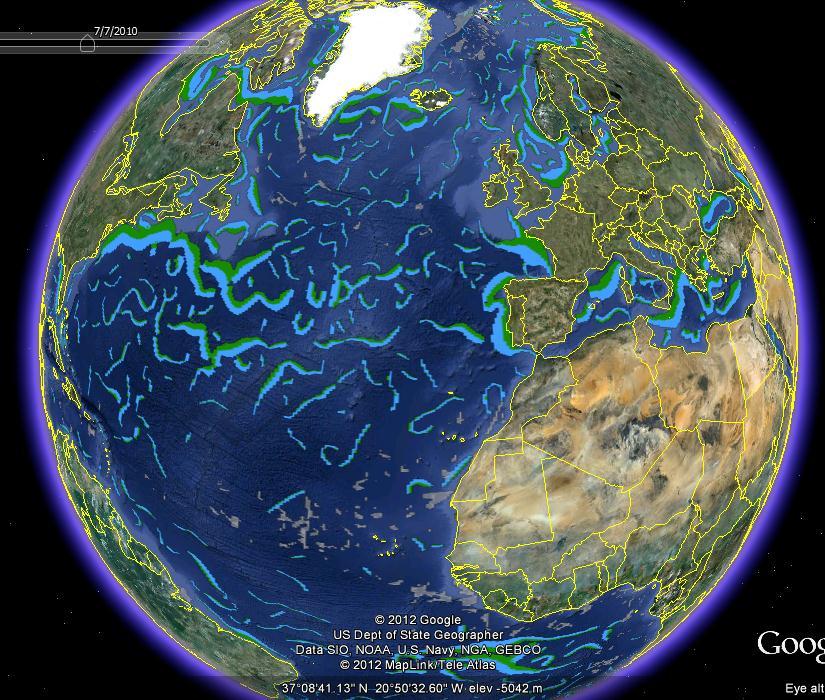 Global chlorophyll front map Derived from