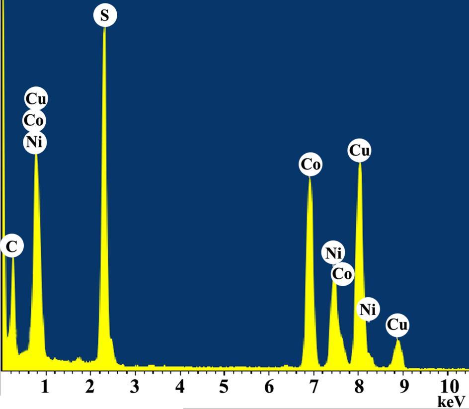 Figure SI-2. EDX spectrum of hollow NiCo 2 S 4 single crystalline nanorod.