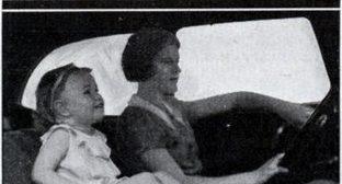 A Kick Disc hover puck is pushed while it is turned off. This is a photo of a car seat advertised in the 1950 s. Seat belts are not part of the design.