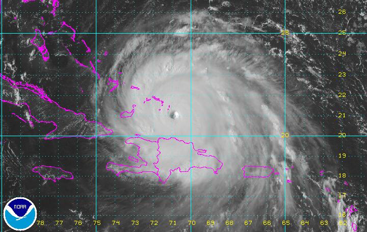 Latest Satellite Picture Source: NOAA Discussion Hurricane Irma, located approximately 40 miles (65 kilometers) south of Grand Turk Islands, is currently tracking west-northwest at 16 mph (26 kph).