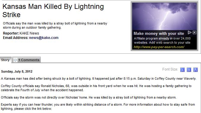 Lightning Realizing the Danger ABOVE ALL Lightning is