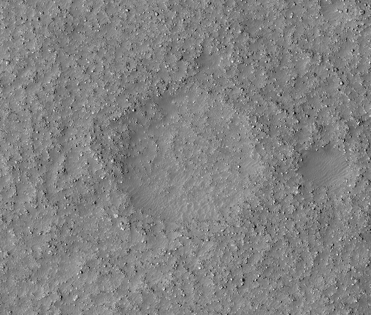 Crater degradation Mid-Latitude Crater in Noachis Terra (14.5E, 49.