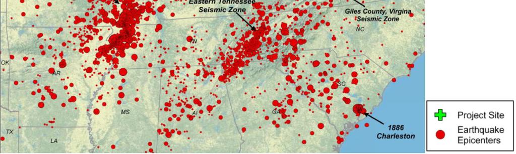 Reid/HMPL CCR Surface Impoundment Sebree Station Page 5 Figure 3: Historical seismicity and seismic zones in the Central and Eastern U.S. The Wabash Valley Seismic Zone is a region of southwestern Indiana and southeastern Illinois that contains the Wabash Valley fault system (WVFS), see Figure 3.
