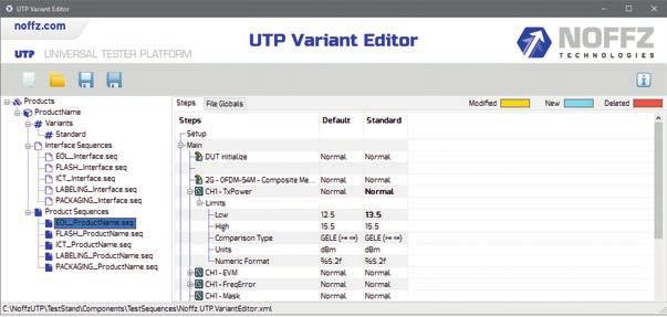 With the UTP Variant Editor you can easily: Manage test phases Manage configurations of product and their variants Edit test step run modes and limits UTP