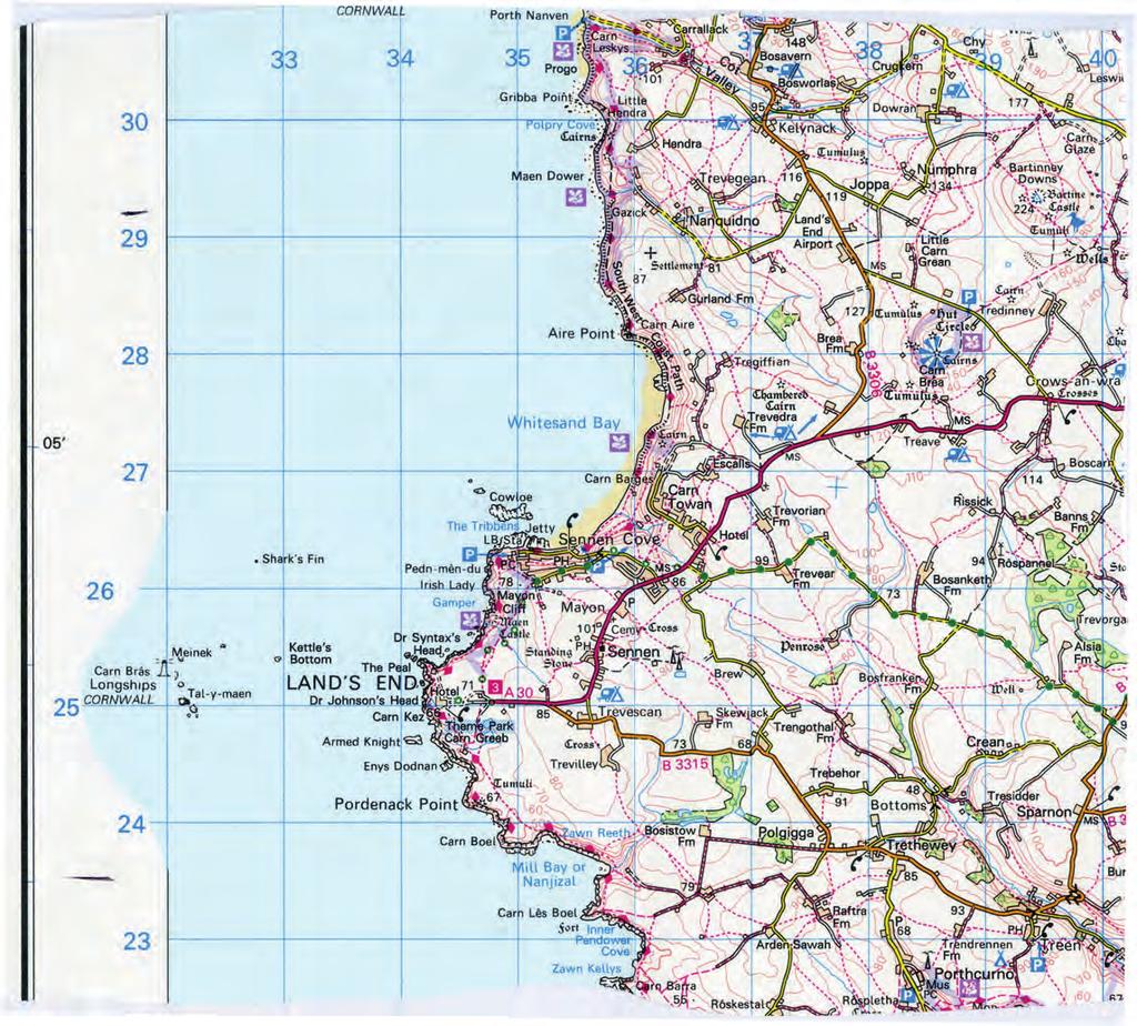 14 SECTION B HUMAN OPTIONS Answer at least one question from this section, but no more than two. Theme 10 Tourism 4. (a) Study the OS map below of Cornwall in the SW of England.