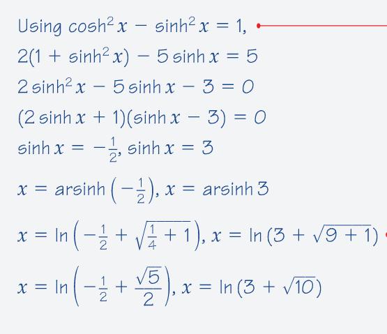 Hyperbolic Functions -Equations Solve 2cosh 2 x