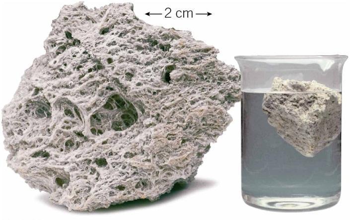 similar to light-colored rocks Pumice is a vesicular volcanic glass Gas escape