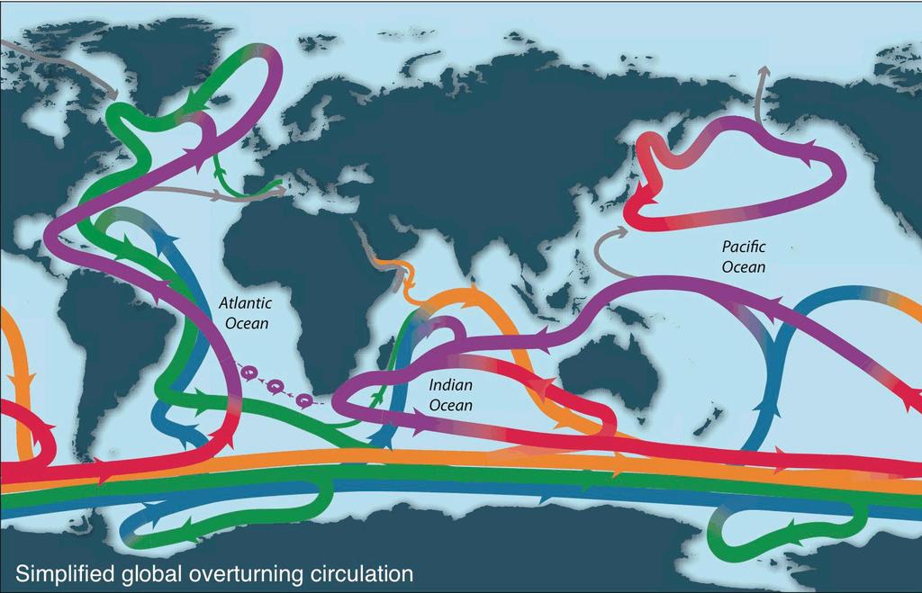 GLOBAL OVERTURNING CIRCULATION The thermal balance is in equilibrium, but this is not necessarily true for any single