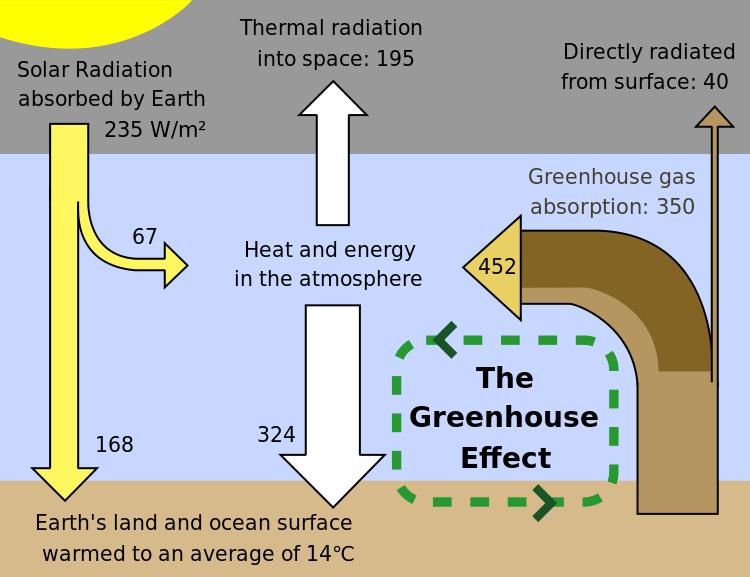 THE GREENHOUSE EFFECT The greenhouse effect increases the temperature of the Earth by trapping heat in our atmosphere.