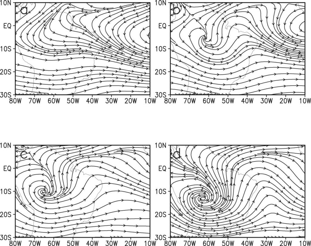 2648 JOURNAL OF CLIMATE VOLUME 17 FIG. 12. Composite 200-hPa streamline at (a) pentad 16, (b) pentad 6, (c) pentad 0, and (d) pentad 6, respectively.