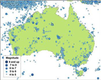 While sources of seismicity in Australia are not entirely understood, seismologists believe that the continent s intraplate earthquakes are generated by traces of ancient geological formations,