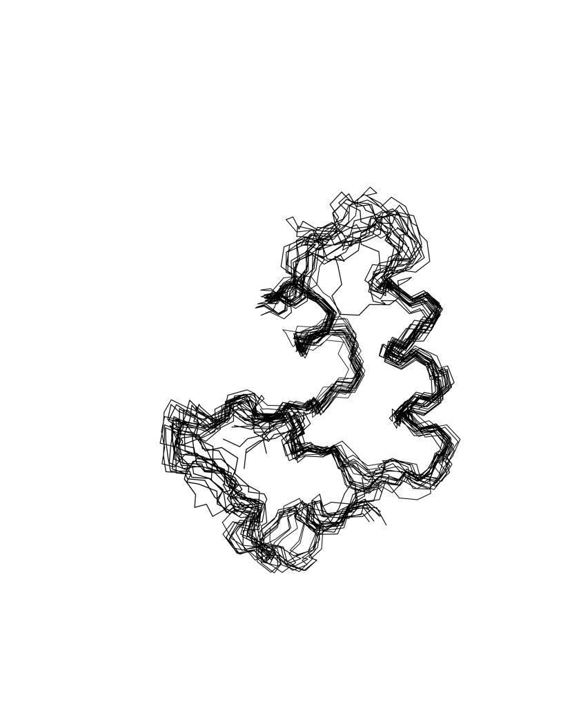 obtained, which samples the conformational space consistent with the experimental data. An example of such an ensemble of structures is shown in Figure 13.