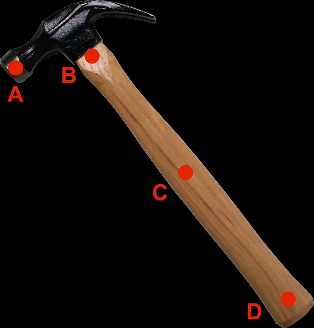 Center of Mass Questions Where is the center of mass of this hammer?