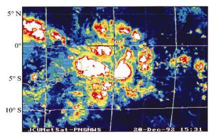 Chapter 1 - Tropical Convection and Self-Aggregation Figure 1.1 Mesoscale convective clusters embedded within a Supercluster, observed from space on 20 th December 2003 during TOGA COARE.
