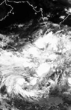 2 Supercluster over the Indian Ocean, with Tropical cyclone formation in the bottom left hand corner of the Infrared satellite image.