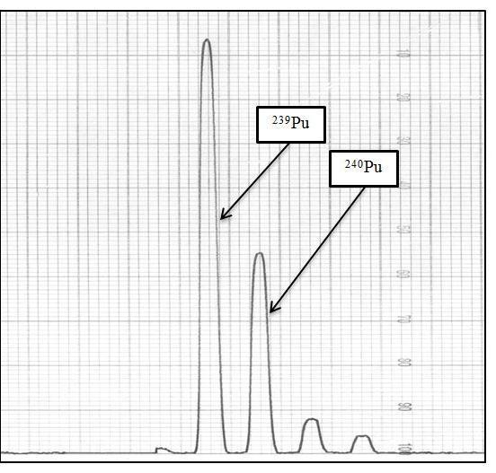 Thermal ionization mass spectrometry results The rhenium filament which contains the evaporated plutonium sample is measured using the FINNIGAN MAT 261 mass spectrometer. Isotope Fig.10.