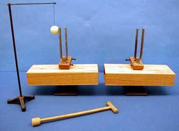 4B-11 Resonance Two identical wooden have identical tuning forks attached at the center of the top of the box.