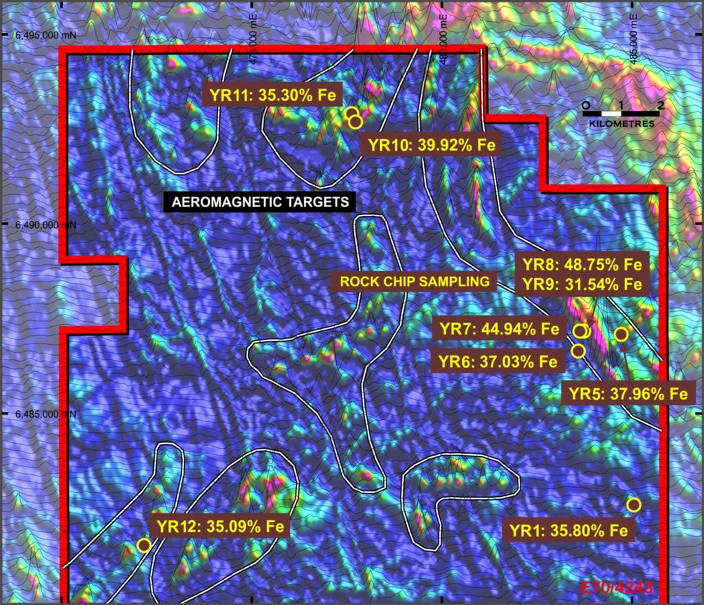 Figure 3 Part of York tenement showing samples and rock chip assays Magnetic Resources is encouraged by the early success at York and is planning follow up sampling, DTR analysis and drilling to