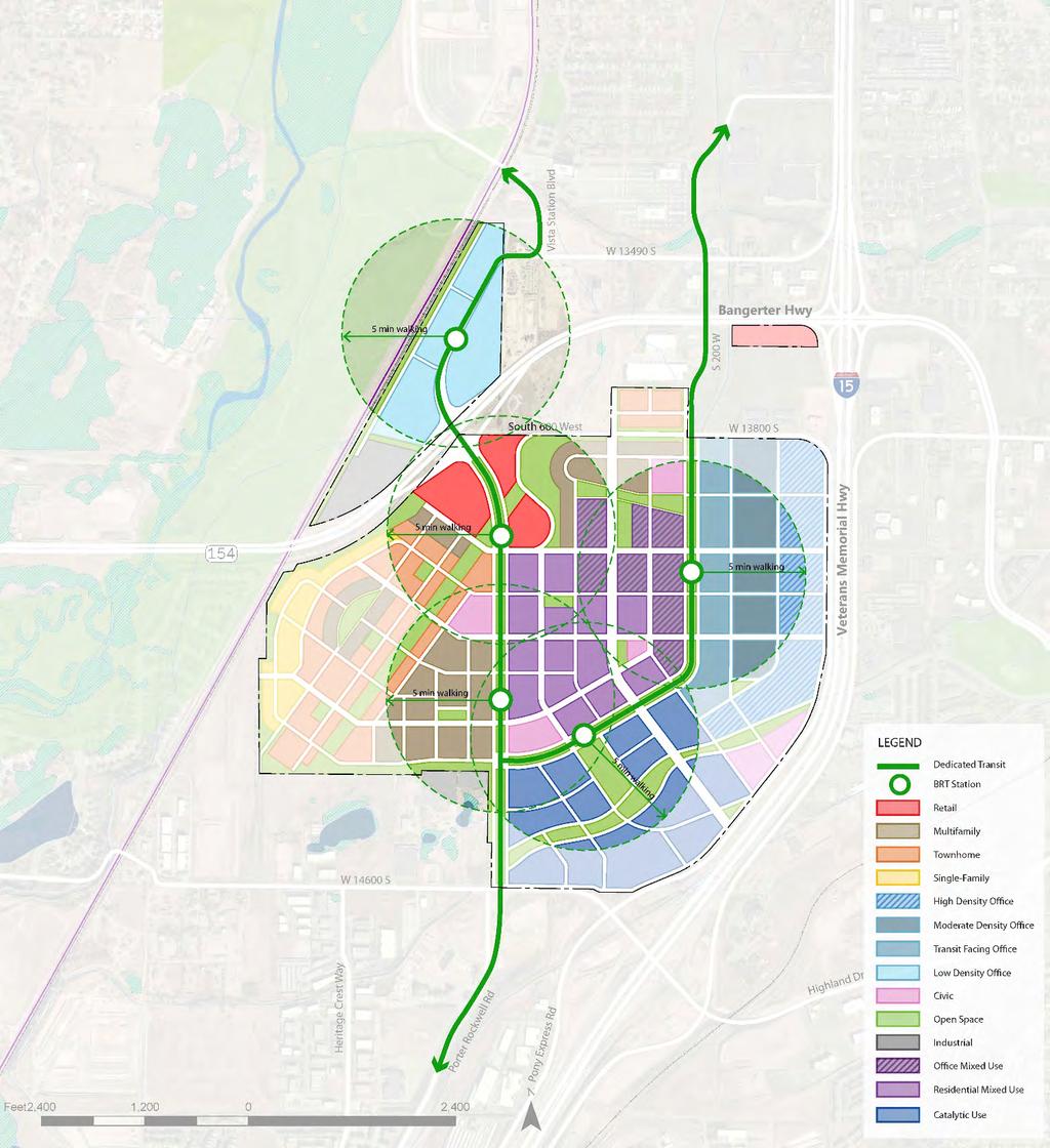 2. Think CORRIDORS Mix of land uses Density around transit