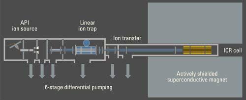 L. TRAP/FTMS: Ions are stored in linear ion trap (similar to quadrupole ion trap but with 10X more capacity).
